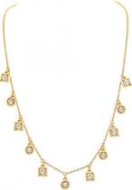 Gold Dainty Crystal Drops Necklace