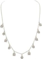 Silver Crystal Dainty Drops Necklace
