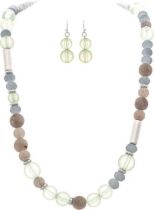 Grey Mixed Bead Necklace Set