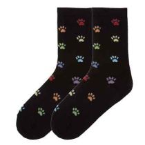 Colorful Paw Prints Socks By K-Bell