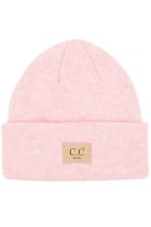 Youth Pink Suede Patch Beanie