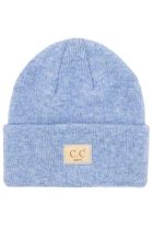 Youth Light Blue Suede Patch Beanie