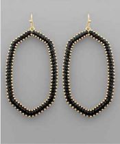 Black & Gold Raffia Deco Earrings