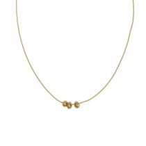 Gold 3 Bead & Chain Necklace