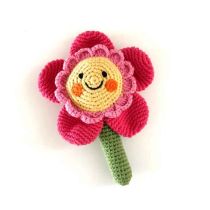 Pink Plush Flower Rattle