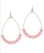Blush Pink Clay Ball Teardrop Earrings