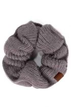 Grey Sweater Knit Schrunchie