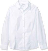 Dianna Pinpoint White Long Sleeve Shirt