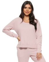 Audrey Dusty Mauve Thermal Knit Top