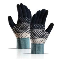 Navy Nordic Colorblock Gloves