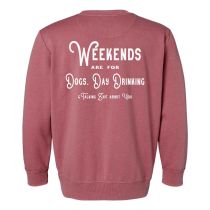 Weekends Are For Dogs Graphic  Crew Sweatshirt