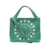 Turquoise Laser Cut Crossbody  Tote